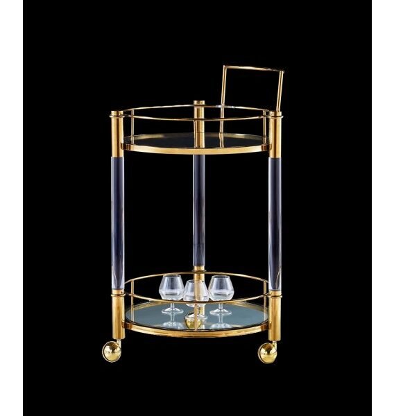 Roundup Lucite Acrylic Round Bar Cart - CUSTOMISE