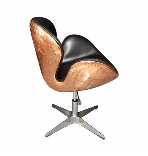 Gauntlet Copper and Black Leather Swan Chair