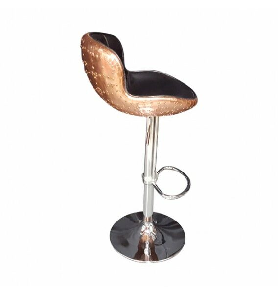 The Baron X2 Copper and Black Leather Bar Stool