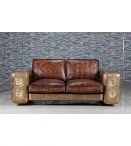 Maverick Brass 2 seater Lounge with storage