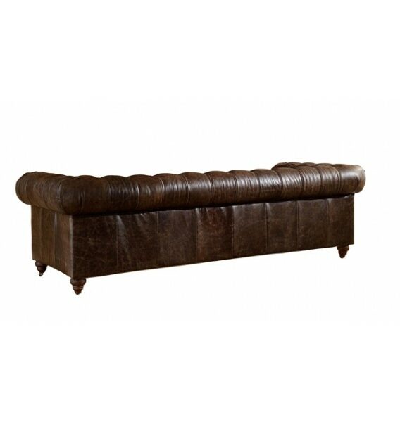 Winston Three Seat Classic Vintage Leather Chesterfield Lounge - Cigar Brown