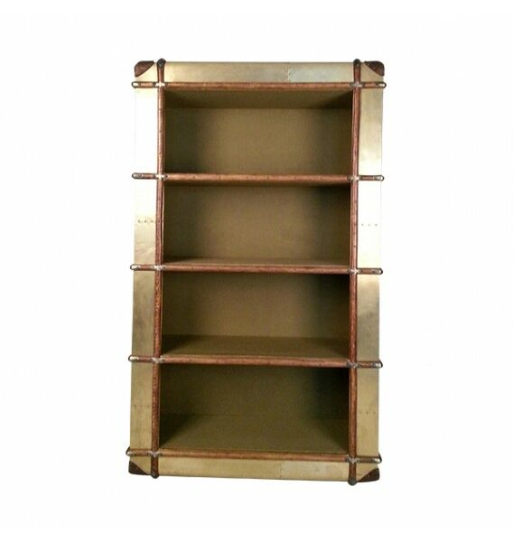 Turbojet Brass, Wood and Canvas bookshelf