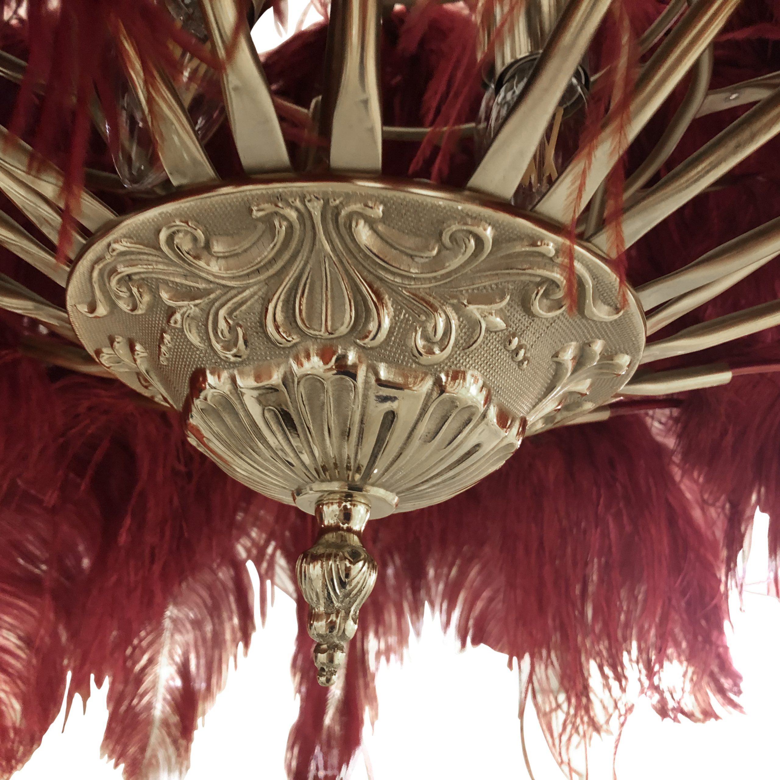 Chandelier deals with feathers