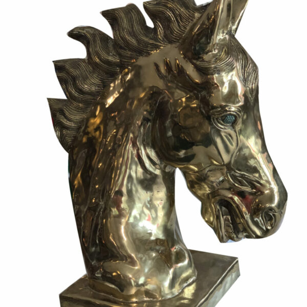 Brass and Crystal Horse Art Sculpture