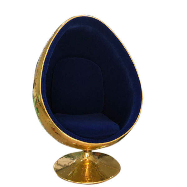 Admiral Pod Egg Chair in velvet and gold metal