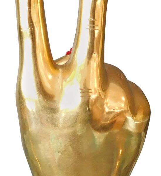 Peace Brass Hand Sculpture - Swarovski embellished