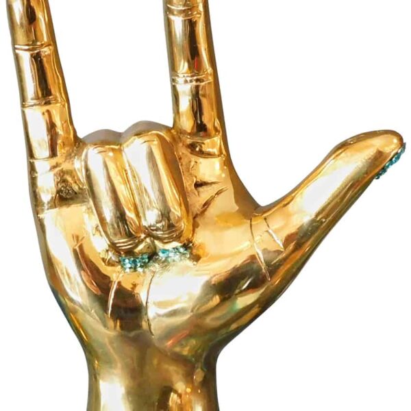 Rock on Brass Hand Sculpture - Swarovski embellished