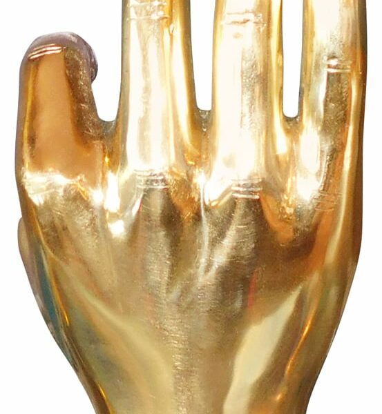 Perfect Brass Hand Sculpture - Swarovski embellished