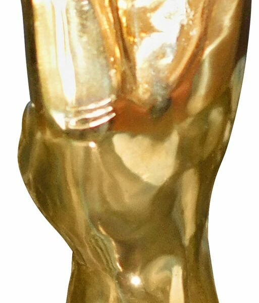 Palm Closed Brass Hand Sculpture - Swarovski embellished