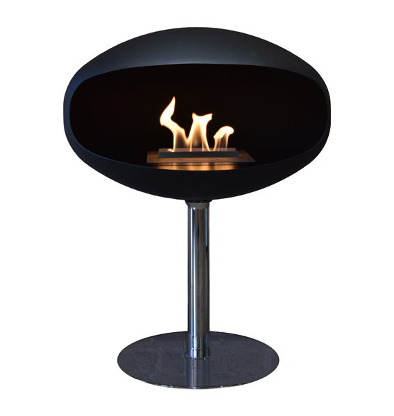 Cocoon Fires Pedastal Standing ALL BLACK - Ethanol Fireplace