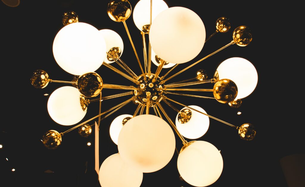 Black and gold light fixture