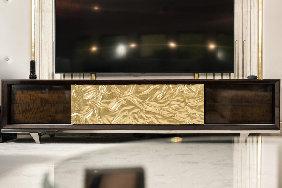 Kres TV Cabinet Gold Leaf