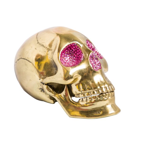 Brass Skull with Genuine Swarovski