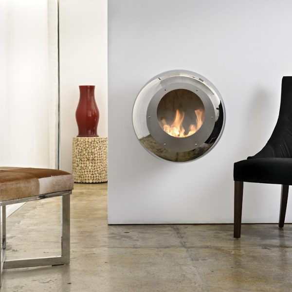 Cocoon Fires Vellum Wall-Mounted Stainless Steel - Ethanol Fireplace