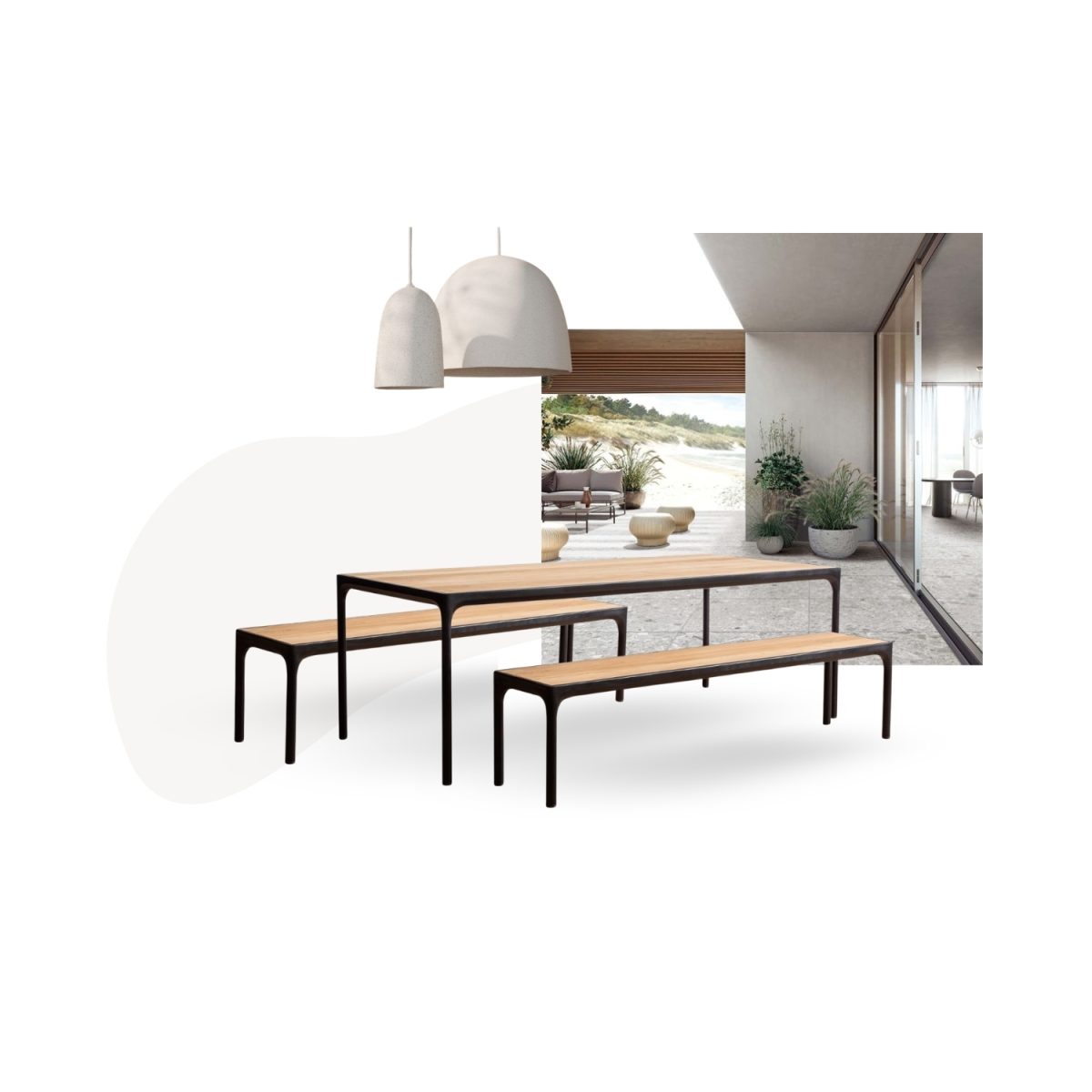 Tyson Dining Table + Tyson Bench - Black